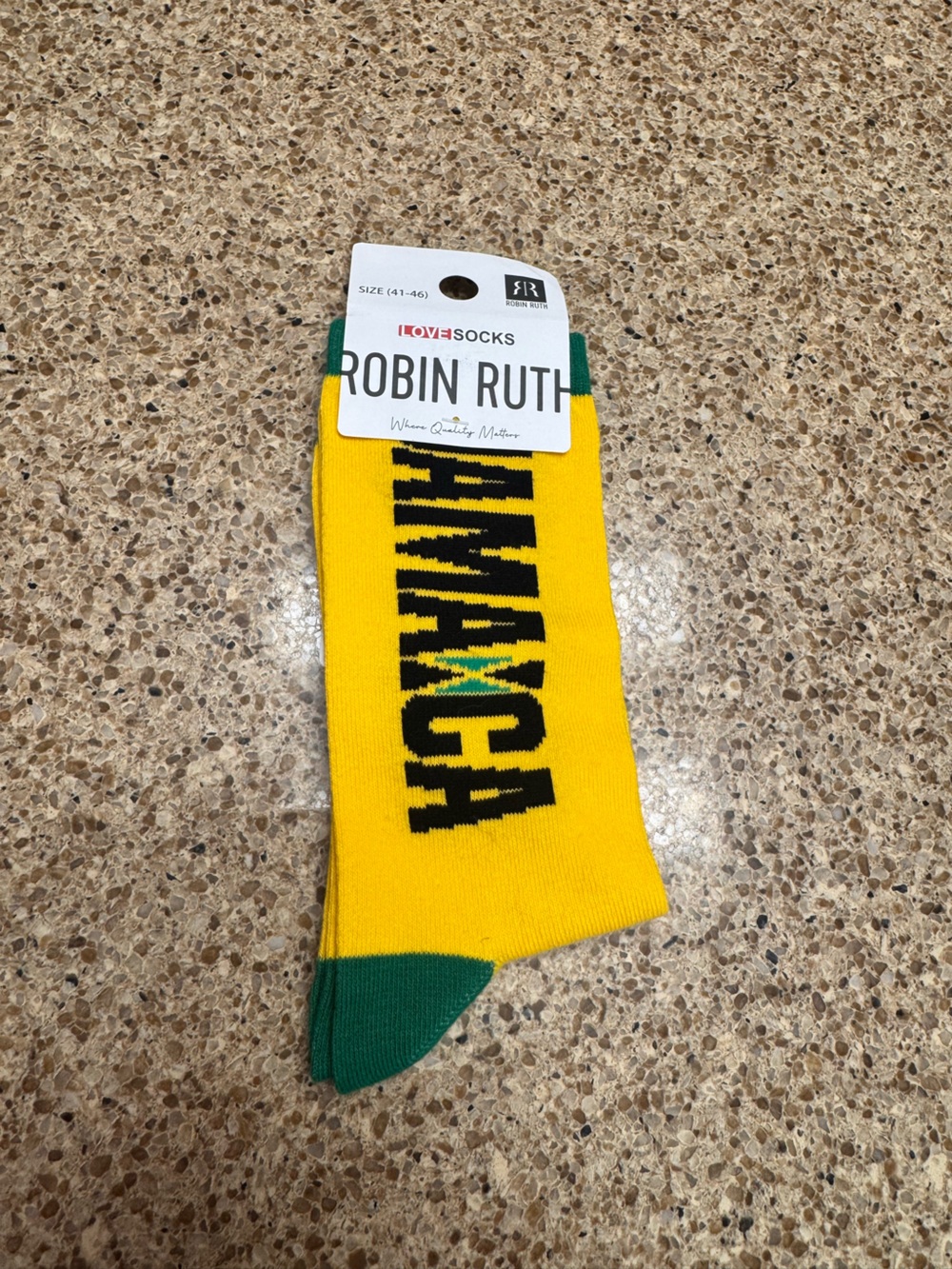 Robin Ruth Yellow & Green Jamaica Graphic Crew Socks